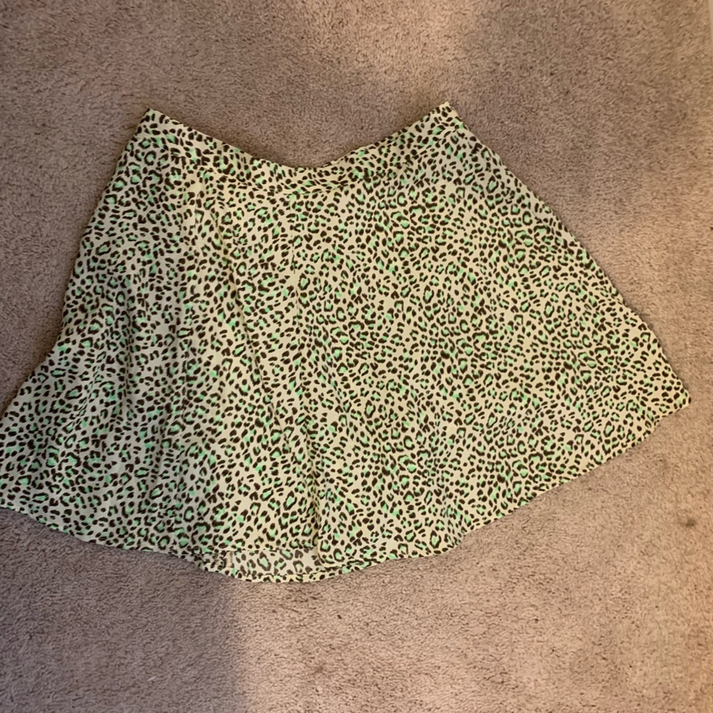 Leopard print a line skirt